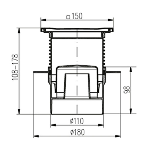 Двокорпусний трап із гідрозатвором MCH 414L