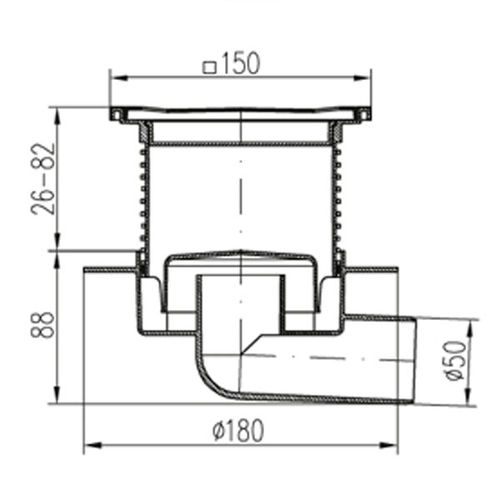 Трап із гідрозатвором MCH 445L
