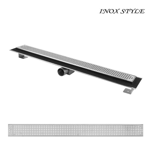 Душовий канал із горизонтальним фланцем Inox Style 885x80 | грати "Квадрат"