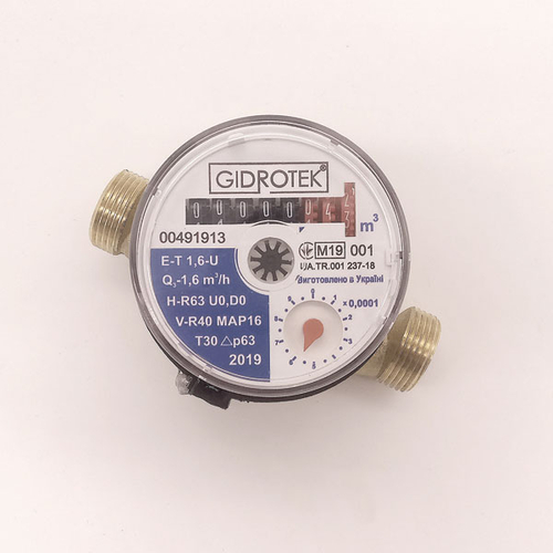 Счетчик холодной воды Gidrotek (Гидротек) E-T 1,6-U 110 мм (Ду15)