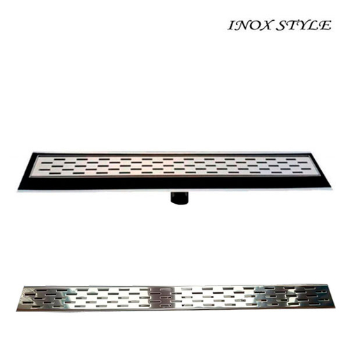 Трап Inox Style из нержавеющей стали 685x80 мм | решетка "Прямоугольники"