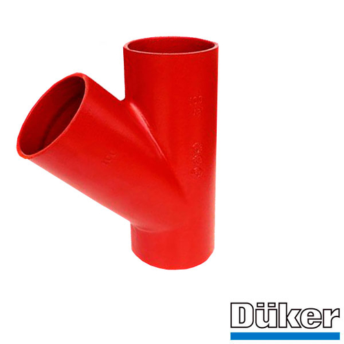 Тройник чугунный канализационный Duker SML 45° 125/50 мм