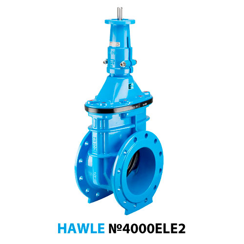 Задвижка с обрезиненным клином Hawle 4000ELE2 ДУ 250 РУ 10 под эл.привод