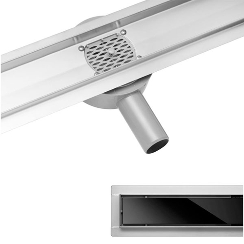Душовий канал Fala Rotary 700 мм грати Black glass