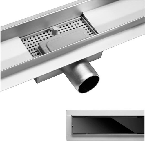 Душевой канал Fala 900 мм | решетка Black glass