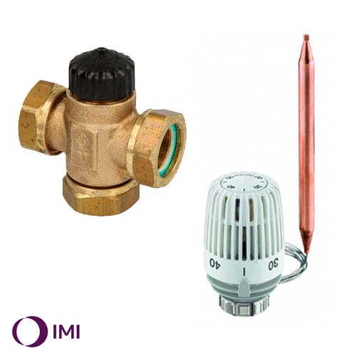 Триходовий клапан із термоголовкою IMI Heimeier К DN20 1" 40-70°C