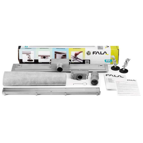 Душовий канал Fala Rotary 800 мм грати White glass