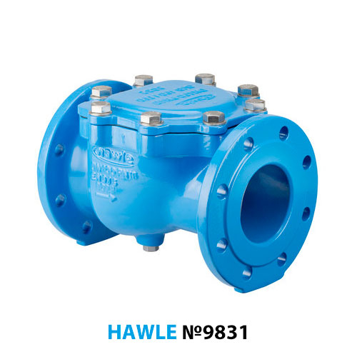 Клапан зворотний чавунний фланцевий Hawle 9831 ДУ 100 PN16