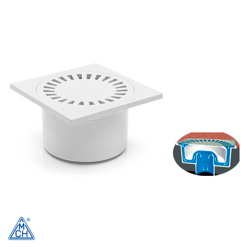 Однокорпусный трап с гидрозатвором MCH 321P DN50 150х150мм