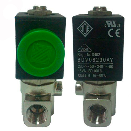 Электромагнитный клапан ODE 21L2K1T25 NC 1/4", ΔPmin/max=0/14 бар, kv=3.2, PTFE (-40...+180°С)