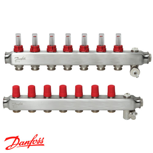 Danfoss SSM-7F Колектори із н/ж сталі 7+7 | з витратомірами (088U0757)