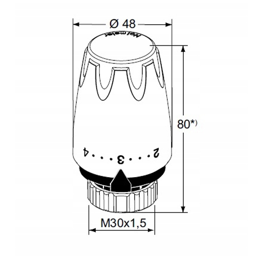 Термоголовка IMI Heimeier ​DX М30х1,5 черная RAL9005 (6700-00.507)