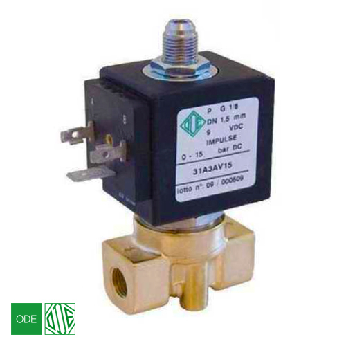 Електромагнітний клапан ODE 31A2AB20 NC 1/4", ΔPmin/max=0/10 бар, kv=2, NBR (-10...+90°С)