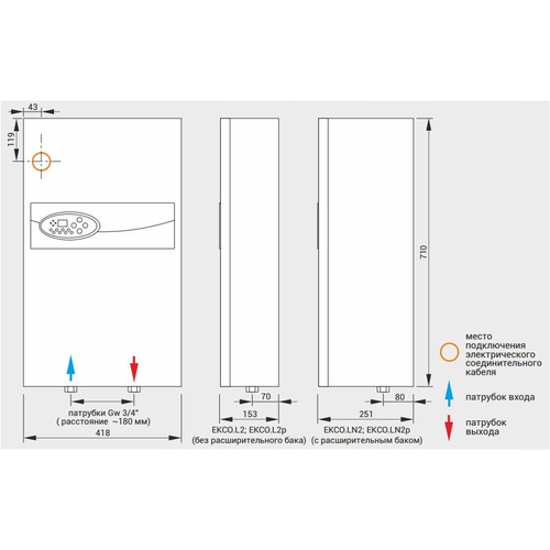 Электрический котел Kospel EKCO.LN2-18 кВт 380В