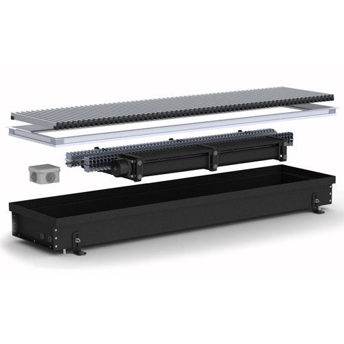 Электрический конвектор Carrera Electro SEV Black 250х2000х90 220V + вент. DC24V