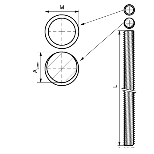 Шпилька різьбова Walraven M10 x 1м | кл.4,8 | DIN 976-1 (6303010)