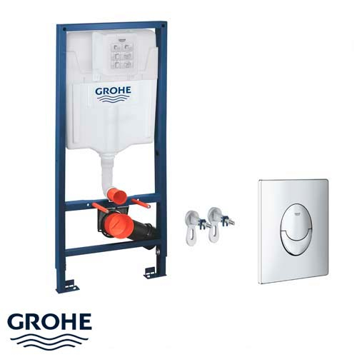 Инсталляция для унитаза 3 в 1 Grohe Rapid SL, кнопка Skate Air (38721001)