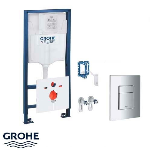 Инсталляция для унитаза 5 в 1 Grohe Rapid SL, +Fresh, кнопка Skate Cosmopolitan (38827000)