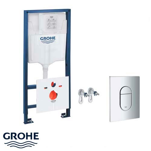 Инсталляция для унитаза 4 в 1 Grohe Rapid SL, кнопка Arena Cosmopolitan (38929000)