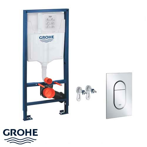 Инсталляция для унитаза в сборе Grohe Rapid SL, кнопка Arena Cosmopolitan S (39504000)