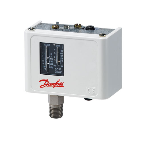 Danfoss KP 35 Реле тиску | -0,2...7,5 бар | диференціал 0,7-4 бар (060-113366)