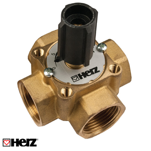 Четырехходовой смесительный клапан HERZ 2138 Rp 3/4", DN 20, Kvs 6.3 (1213802)