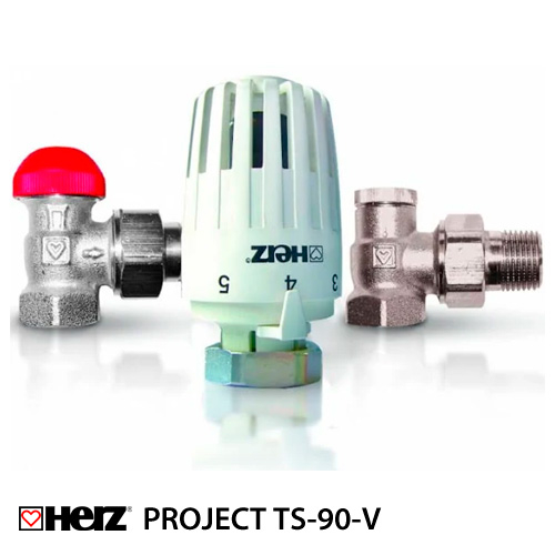 Комплект бокового подкл. радиатора HERZ PROJECT TS-90-V 1/2" угловой (V772463)