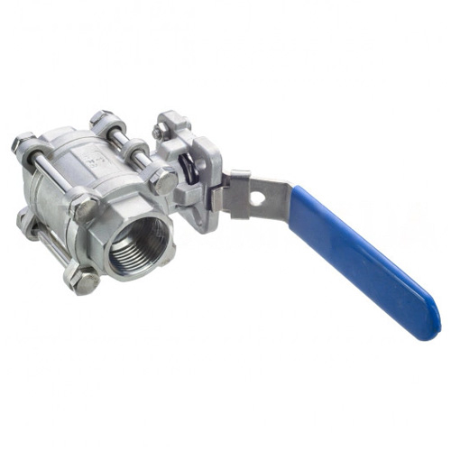 Кран кульовий нержавіючий 1/2" ВВ Ду 15 Ру 63 AISI304 з майданчиком під електропривод