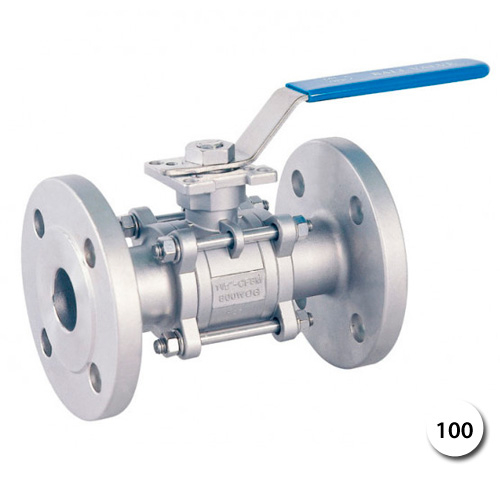 Кран фланцевий нержавіючий Ду 100 Ру 40 AISI304 трискладовий