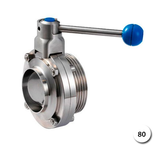 Затвор дисковый нержавеющий резьба/сварка Ду 80 Ру 10 AISI304