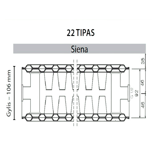 Стальной радиатор HM Heizkoerper Classic M Тип 22 500x400 | 479 Вт (центральное подключение)