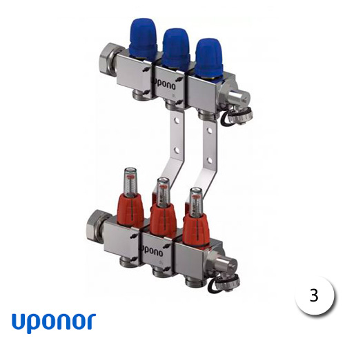 Коллектор из н/ж стали Uponor Vario C FM 3x3/4 Euro | 3 контура (1133471)
