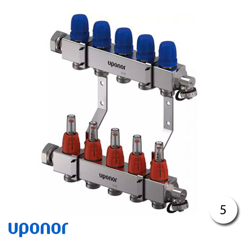 Коллектор из н/ж стали Uponor Vario C FM 5x3/4 Euro | 5 контуров (1133473)