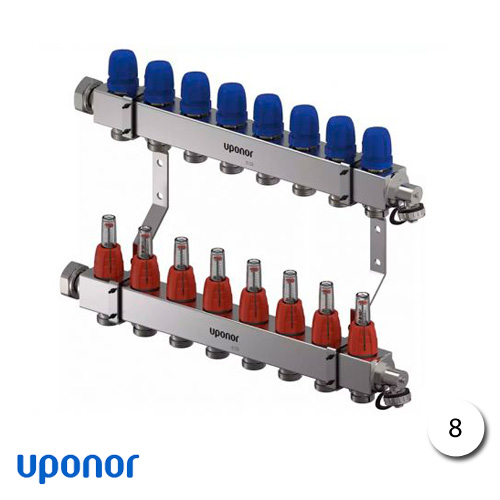 Коллектор из н/ж стали Uponor Vario C FM 8x3/4 Euro | 8 контуров (1133476)