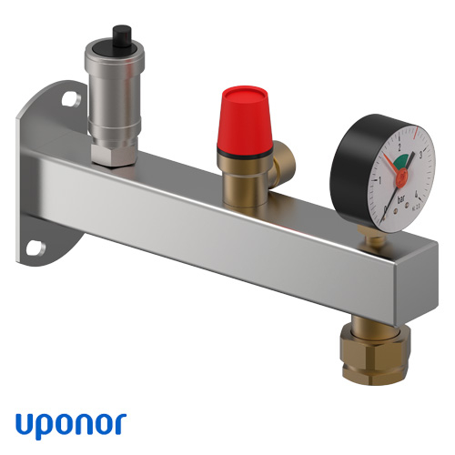 Группа безопасности Uponor Fluvia 3 бар | нержавеющая сталь | выход под расш. бак (1136372)