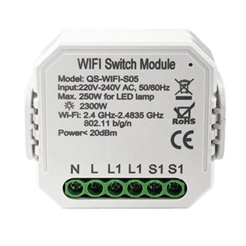 Розумний вимикач Tervix Pro Line WiFi Switch | 1 клавіша | розетка (432421)