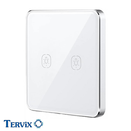 Розумна сенсорна кнопка-вимикач Tervix Pro Line ZigBee Touch Button (battery) 2 клавіші (433031)