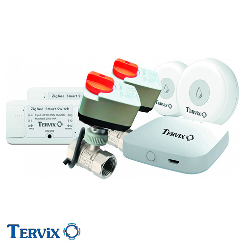Система захисту від потопу для розумного будинку Tervix Premium ZigBee Water Stop на 2 труби 3/4" (4922622)