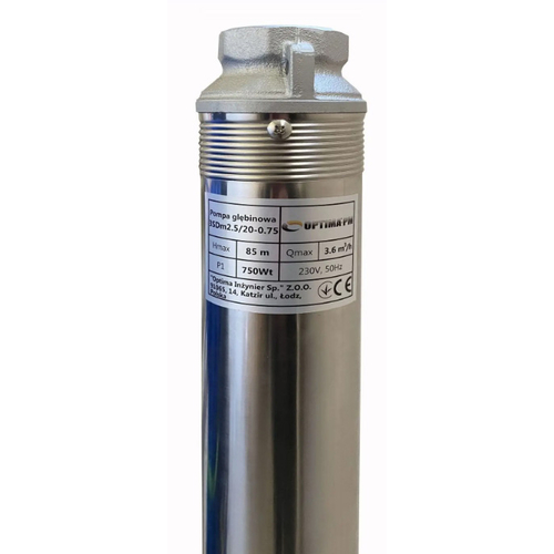 Скважинный насос 3" OPTIMA PM 3SDm2.5/20, 0.75 кВт, 90 м, 1~230В, кабель 70 м (000019672)