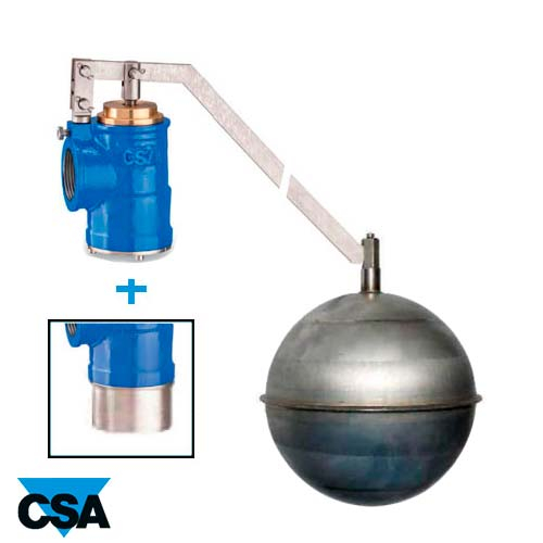 Клапан поплавковий CSA ATHENA 1 1/4" PN16 нержавіючий поплавець + перехідник 1 1/2" (P070001FA3)