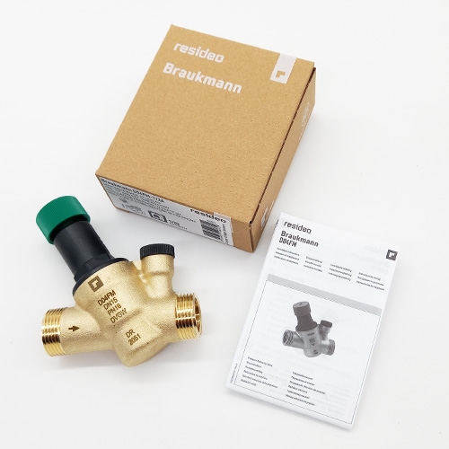 Редуктор тиску Resideo Braukmann D04FM-1/2A з манометром AFRISO 50 RAD (10 бар)