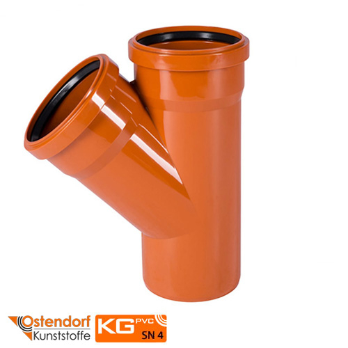 Тройник 110/110х45° Ostendorf KG ПВХ (220300)