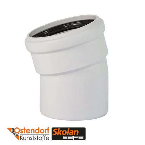 Коліно для безшумної каналізації Ostendorf Skolan 58 мм 15° (332100)