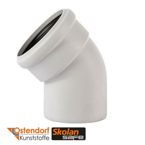 Колено для бесшумной канализации Ostendorf Skolan 110 мм 45° (335120)