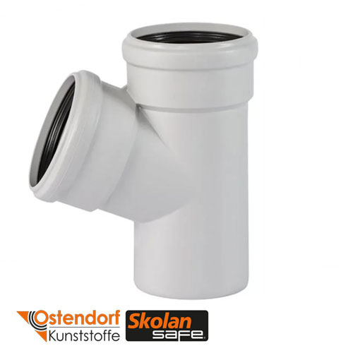 Тройник для бесшумной канализации Ostendorf Skolan 110/110 мм 67° (335300)