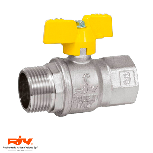 Кран кульовий газовий RIV 7114 DerbyGas 1/2" DN 15 PN 40 (077114000004)