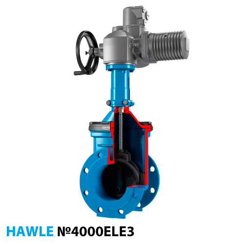 Засувка з електроприводом Hawle 4000ELE3 DN 150 PN16 + Auma SA 10.2/16 (5019779)
