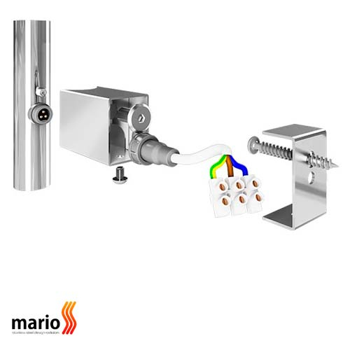 Комплект скрытого подключения электрических полотенцесушителей Mario, под круглую трубу (4820111356300)