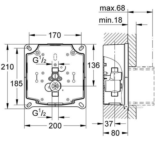 Внутренний блок для писсуара Grohe Rapido UMB (38787000)