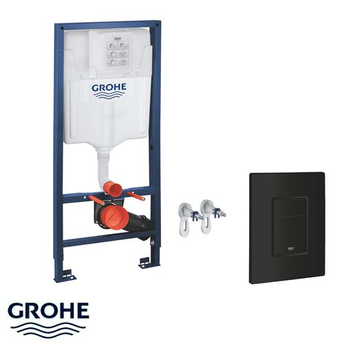 Инсталляция для унитаза 3 в 1 Grohe Solido, кнопка Even Black mat (388112430)